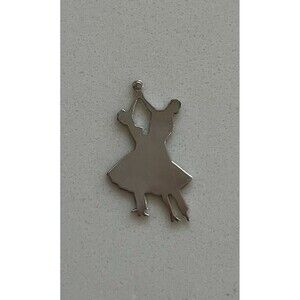 Sterling Silver Ballroom Dancers Charm Pendant Flat